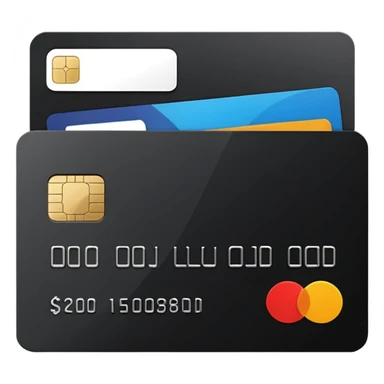 black credit card, no text, no numbers sticker
