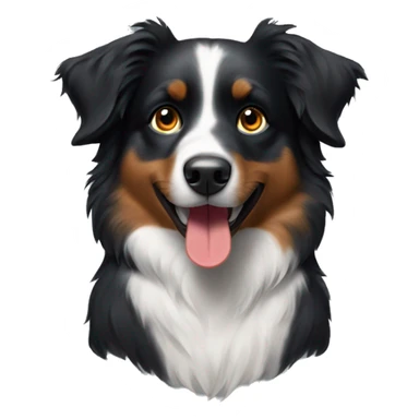 Small black australian shepherd dog with paintbrush and paint  sticker