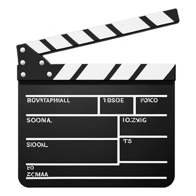 absolute minimal film clapperboard, just basic rectangular shape with one diagonal line, no details, clean silhouette only sticker