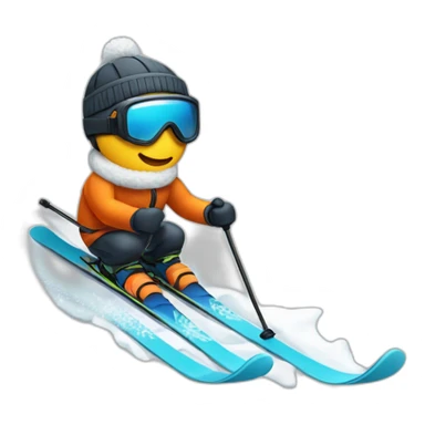 ski's in snow sticker