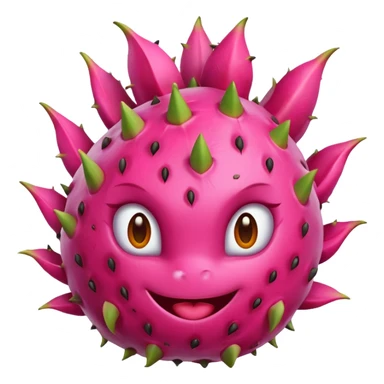 Dragon fruit emoji not spiny outside of dragonfruit  sticker