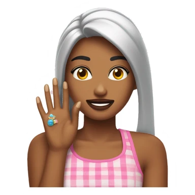 chica pintándose las uñas  sticker