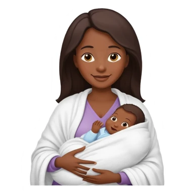 dark skinned mother with one newborn baby sticker