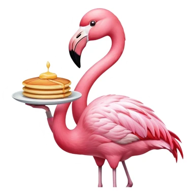 flamingo with a pancake sticker