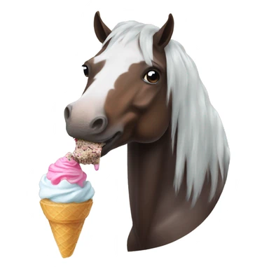 A horse eating ice cream sticker
