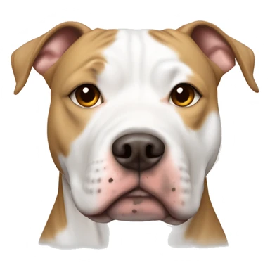 White American Staffordshire terrier with light brown patches by her ear  sticker