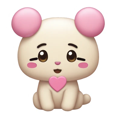 Sanrio cute Cogimyun with pink hearts sticker