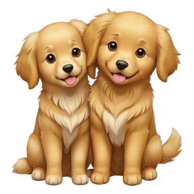 Golden retriever brother and sister sticker