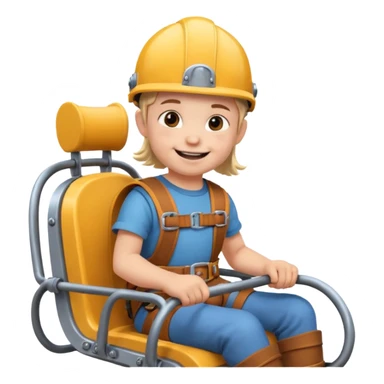 Icone un viking enfant qui sourie et qui est dans un roller coaster  sticker