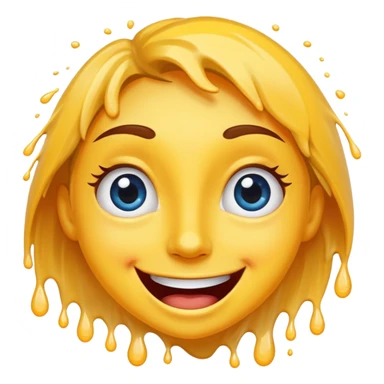 A joyful face emoji with wide eyes and a big smile, tears of laughter flowing. The face radiates positive energy, surrounded by vibrant splashes in dynamic brush strokes. sticker