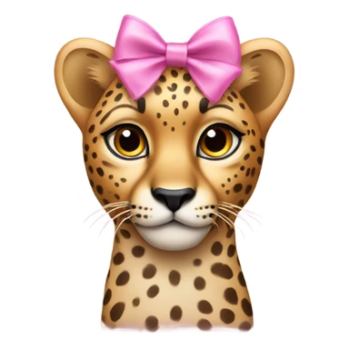 Cheetah with a pink bow sticker