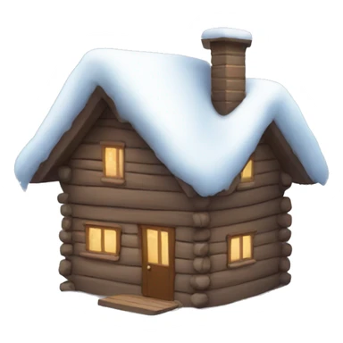 cute cozy winter cabin sticker