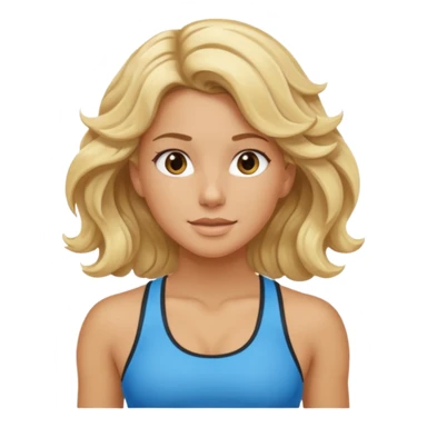 iOS 18 aesthetic wavy blondie girl gym sticker