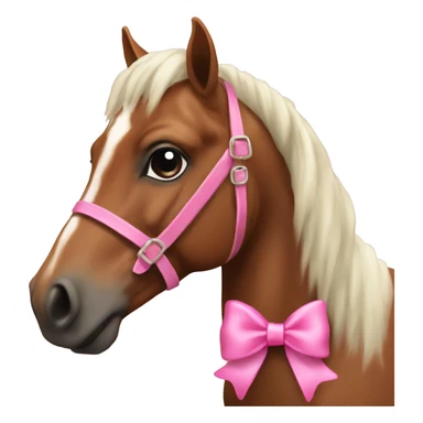 Bay horse with a pink bow sticker