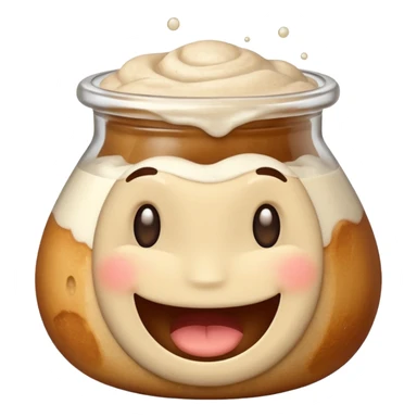 Sourdough starter emoji with face sticker
