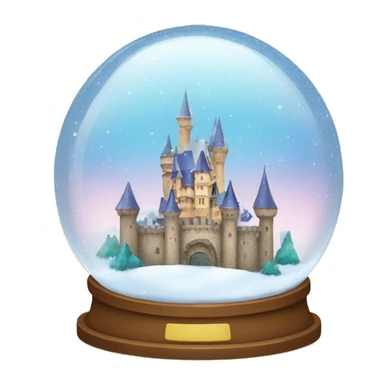 Sparkly snow globe with a castle sticker