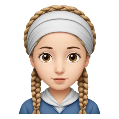 young modest jewish girl braids sticker