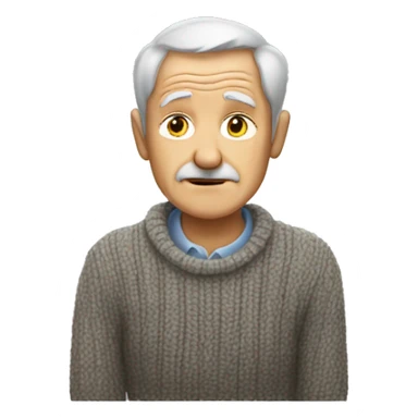 thoughtful old man in sweater sticker