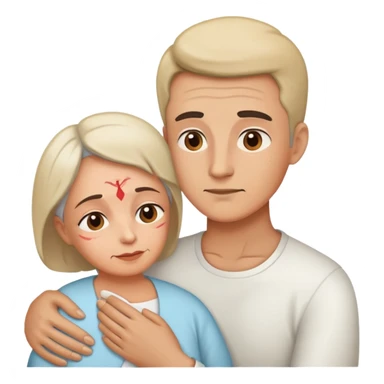 Man caring for sick mother in law  sticker