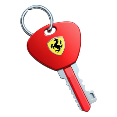 red Ferrari key with a black background sticker