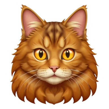 A Maine coon tabby cat emoji with yellow eyes  sticker