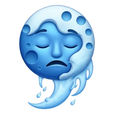 cracked sleepy moon leaking blue dream smoke sticker