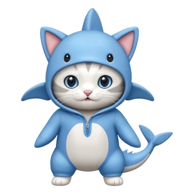 Cat in a shark onesie sticker