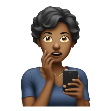 Black angry Woman talking on cell phone sticker