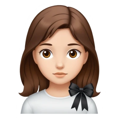 Girl with black ribbon and brown hair  sticker