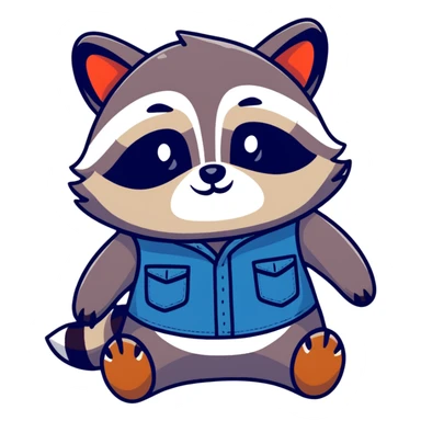 cartoon raccoon cowboy rolling his eyes sticker
