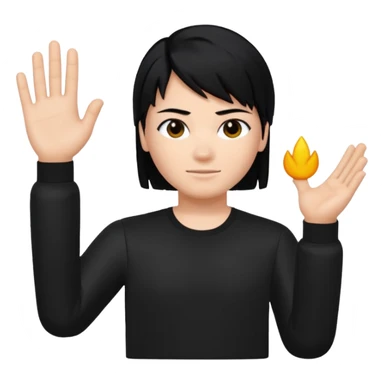 A roblox Avatar whit sleek hair and black shirt  sticker