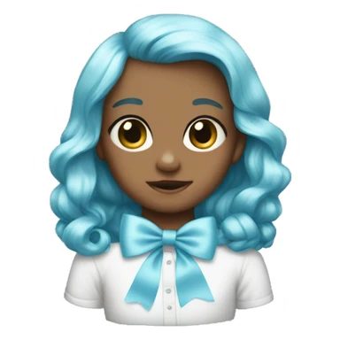 Baby blue bow sticker