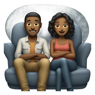 Me and my wife watching a movie sticker