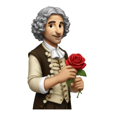Molière holding a rose in his hand sticker