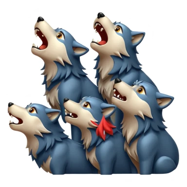 Wolf pack howling in different directions  sticker