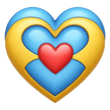 Fusiona un corazón amarilla con uno azul sticker
