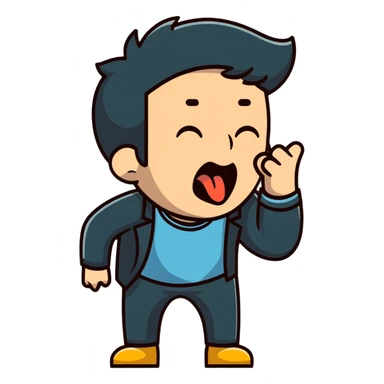 yawning man sticker