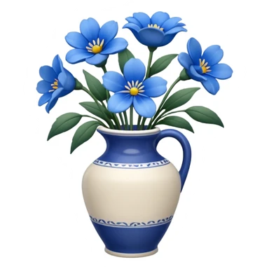 vase of blue flowers sticker