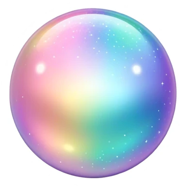 Pastel sparkly glittery iridescent colorful transparent ball sphere orb sticker