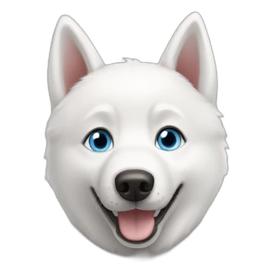 Happy White husky blue eyes short hairs sticker