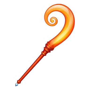 magic wand with orange red wave sticker