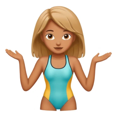 A cartoon girl in swimsuit sticker