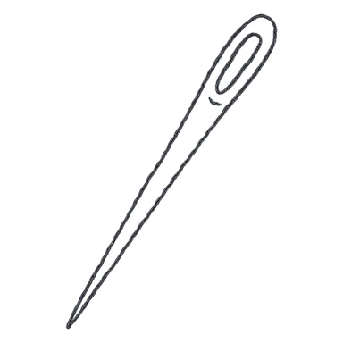 hand drawn outlined sewing needle icon sticker