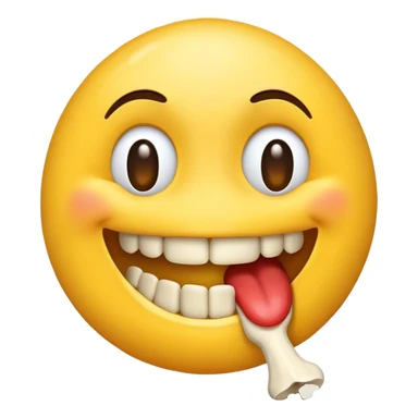 kiss emoji with bone sticking out sticker