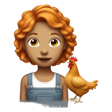 ginger girl with a chicken sticker