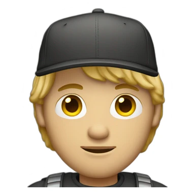 dark blonde guy wearing a cap with a mac book pro sticker