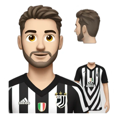 dusan vlahovic with juventus jersey sticker