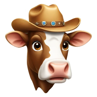 Cow with cowboy hat sticker