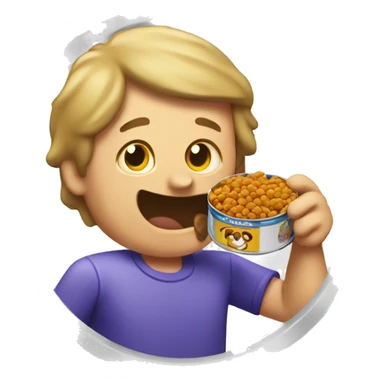 Man eating canned dog food sticker