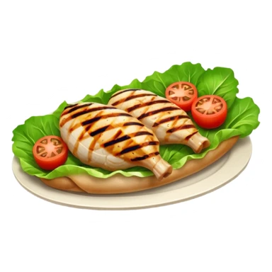 Lettuce wrapped grilled chicken with grilled chicken breast, tomato, lettuce. sticker